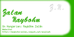 zalan maybohm business card